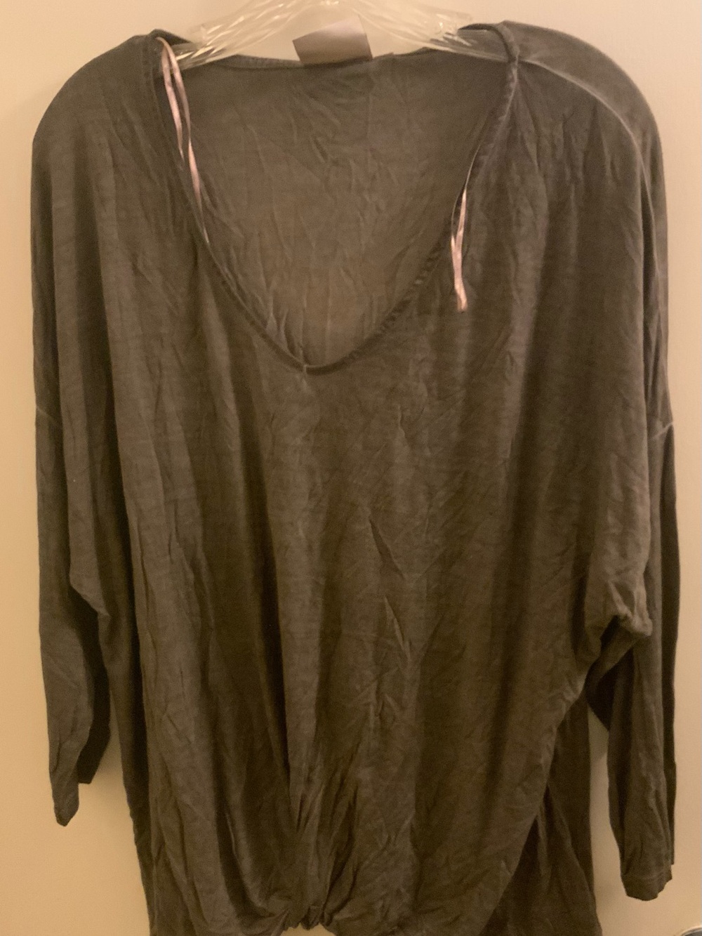 Dantelle Olive Green V-Neck Relaxed Tunic